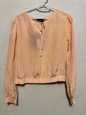 NWT Emporio Armani Tie-Neck Long Sleeve Silk Blouse - size It. 42/US 6